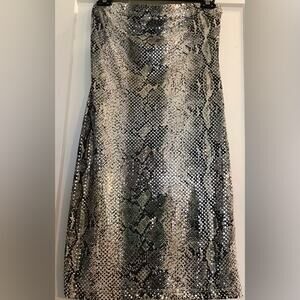 Vintage Arielle snake print tube strapless dress size large